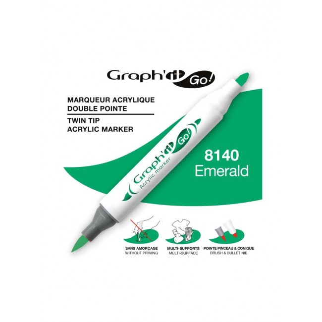 Ακρυλικοί μαρκαδόροι με διπλή μύτη Graph'it GO! emerald