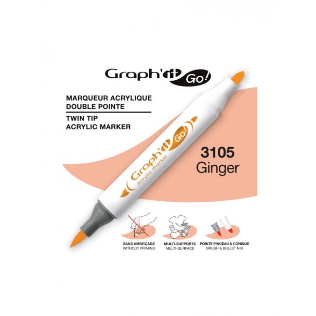Ακρυλικοί μαρκαδόροι με διπλή μύτη Graph'it GO! ginger