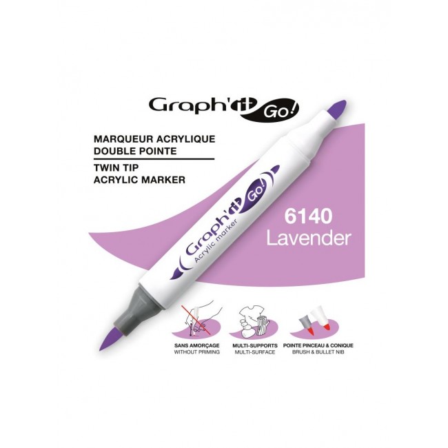 Ακρυλικοί μαρκαδόροι με διπλή μύτη Graph'it GO! lavender