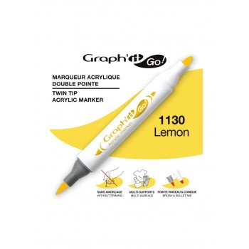 Ακρυλικοί μαρκαδόροι με διπλή μύτη Graph'it GO! lemon