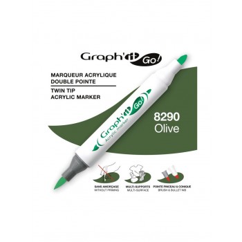 Ακρυλικοί μαρκαδόροι με διπλή μύτη Graph'it GO! olive