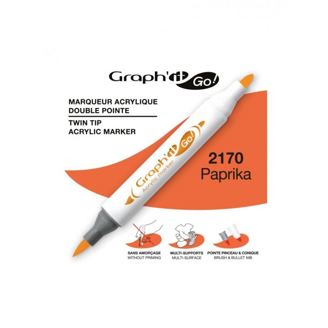 Ακρυλικοί μαρκαδόροι με διπλή μύτη Graph'it GO! paprika