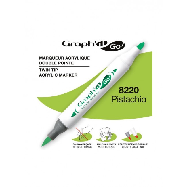 Ακρυλικοί μαρκαδόροι με διπλή μύτη Graph'it GO! pistachio