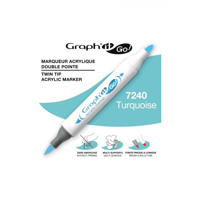 Ακρυλικοί μαρκαδόροι με διπλή μύτη Graph'it GO! turquoise