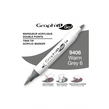Ακρυλικοί μαρκαδόροι με διπλή μύτη Graph'it GO! warm grey 6