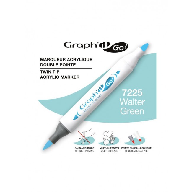 Ακρυλικοί μαρκαδόροι με διπλή μύτη Graph'it GO! water green