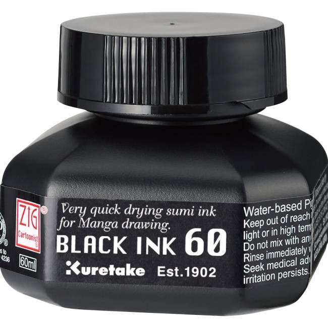 zig cartoοnist black sumi ink 60ml Kuretake