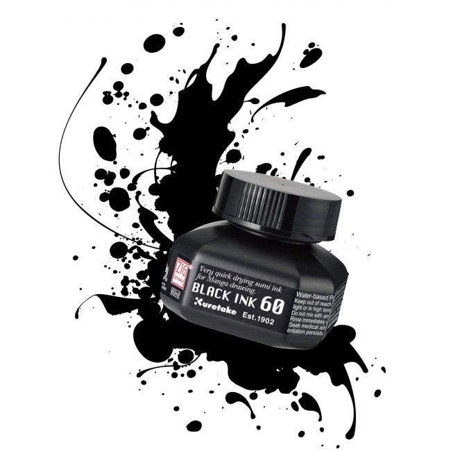 zig cartoοnist black sumi ink 60ml Kuretake