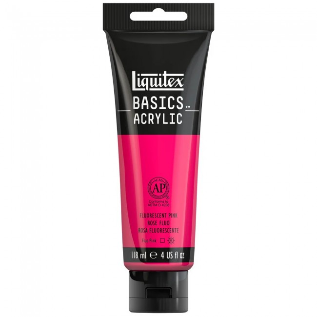 Liquitex basics 118ml acrylic 987 fluorescent pink Liquitex basics 118ml acrylic 987 fluorescent pink