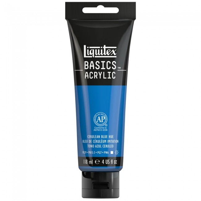 Liquitex basics 118ml acrylic 470 cerulean blue hue Liquitex basics 118ml acrylic 470 cerulean blue hue