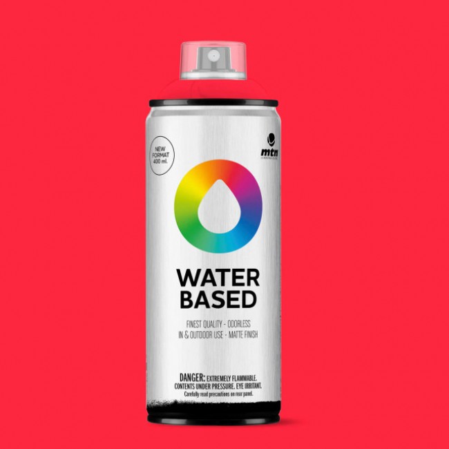 mtn water base spray 400ml, fluorescent red RV-602