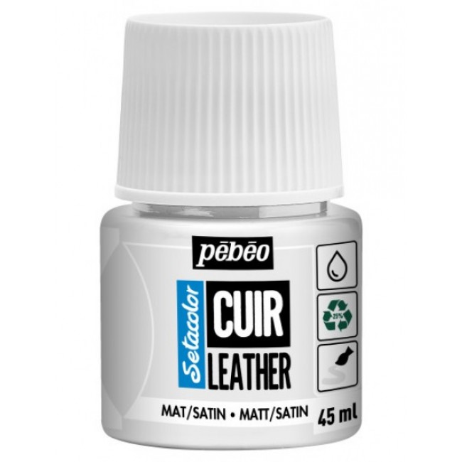 setacolor leather χρώμα για δέρμα, pebeo 45ml, pure white
