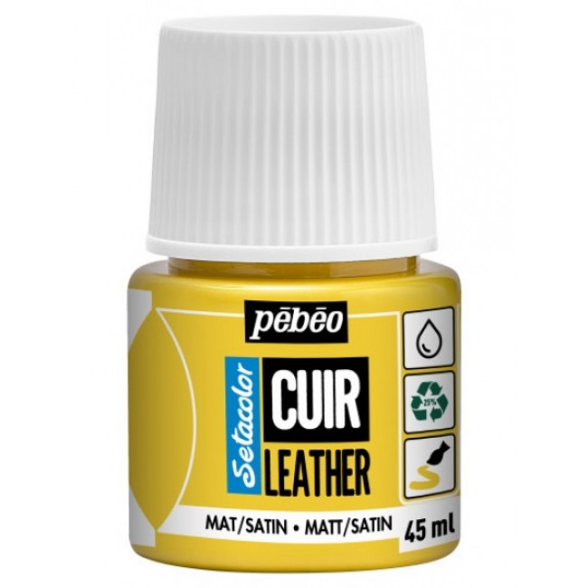 setacolor leather χρώμα για δέρμα, pebeo 45ml, vivid yellow setacolor leather χρώμα για δέρμα, pebeo 45ml, vivid yellow