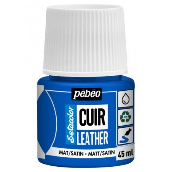 setacolor leather χρώμα για δέρμα, pebeo 45ml, ocean blue
