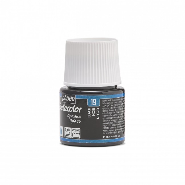 Setacolor χρώμα για ύφασμα Pedeo 45ml black 19