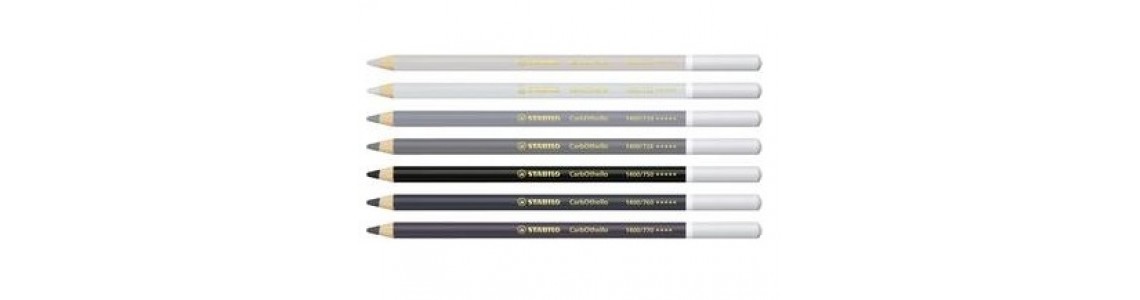 Black and White Carbothello pastel pencils