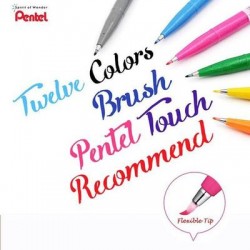 Μαρκαδόροι Καλλιγραφίας Pentel Touch Sign Pen 
